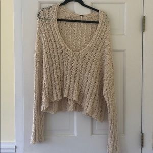 Cream Free People Loose Sweater